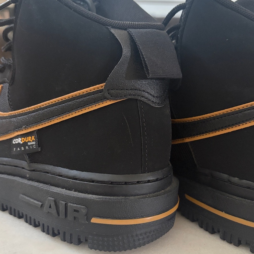 Nike Air Force 1 Boot Cordura Black/Gold Men’s 8 - Picture 7 of 7